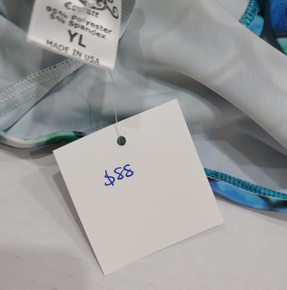 Sport Couture Aqua Blue Mermaid UPF 50+ 1-Piece Swimsuit Sz Youth XL NWT - Picture 8 of 12